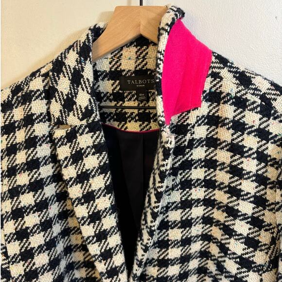 Talbots Houndstooth Wool Tweed Blazer Jacket Rainbow Speckle Plus Size 18w - Picture 7 of 8